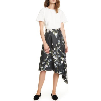 Ted Baker London Mirri Opal Asymmetrical Hem Dress, (fits like 8-10 US) - Ivory