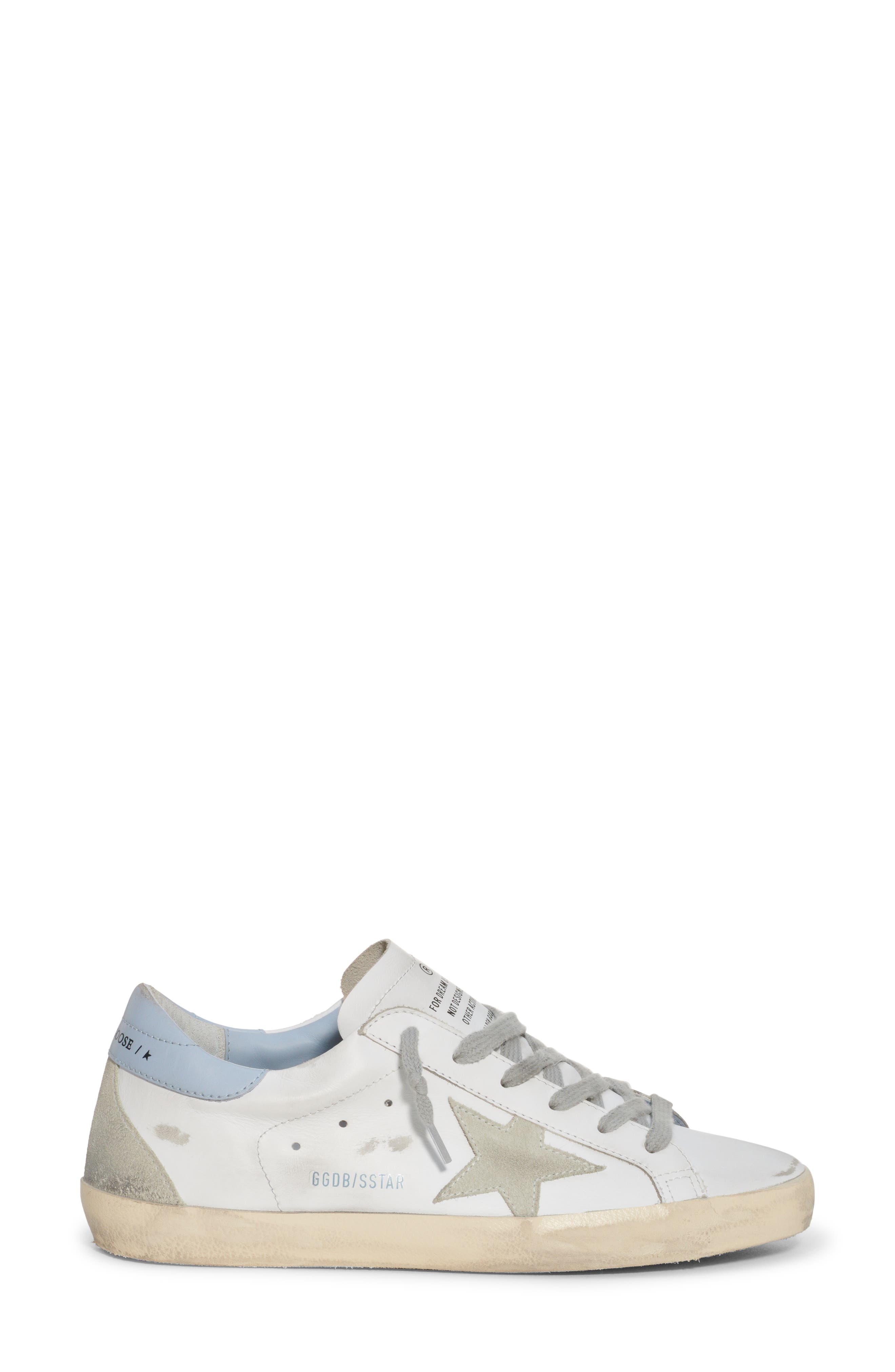 white and blue golden goose