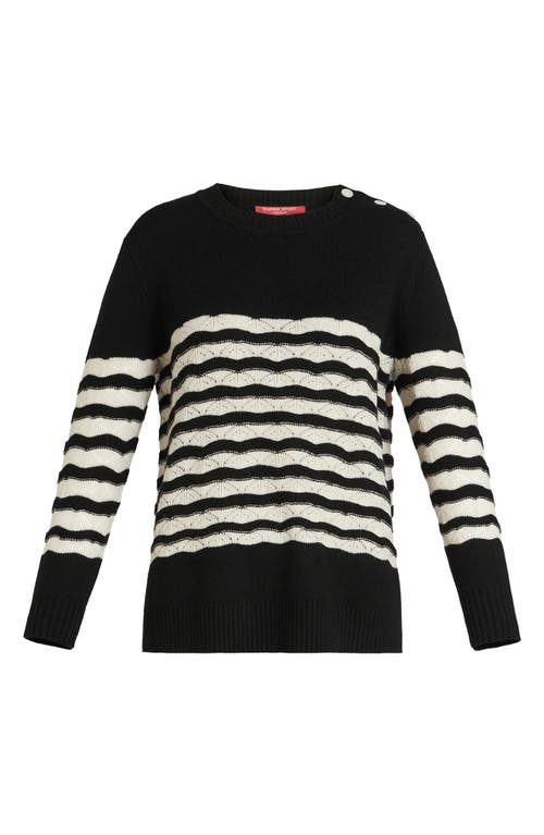MARINA RINALDI MARINA RINALDI UMBERTA POINTELLE STRIPE VIRGIN WOOL SWEATER