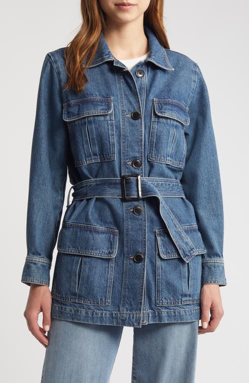 Shop Frame Safari Belted Denim Jacket In Ponderosa