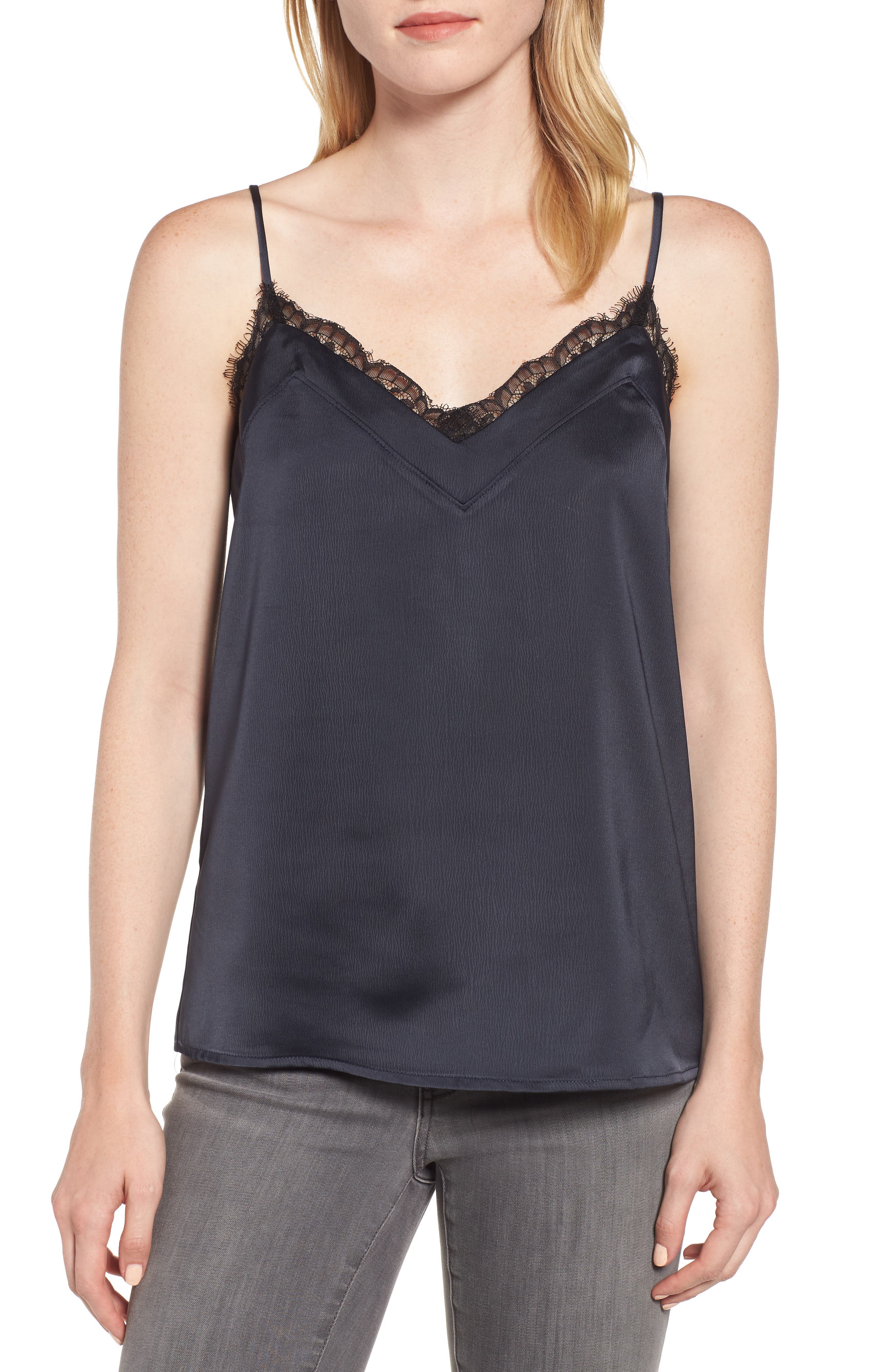 Petite Gibson Lace Trim Camisole, Black