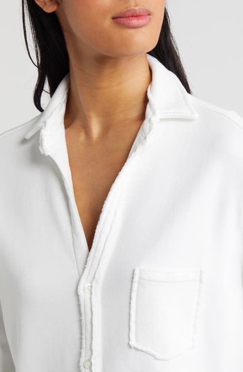 Shop Frank & Eileen Eileen Relaxed Terry Button-up Shirt In White