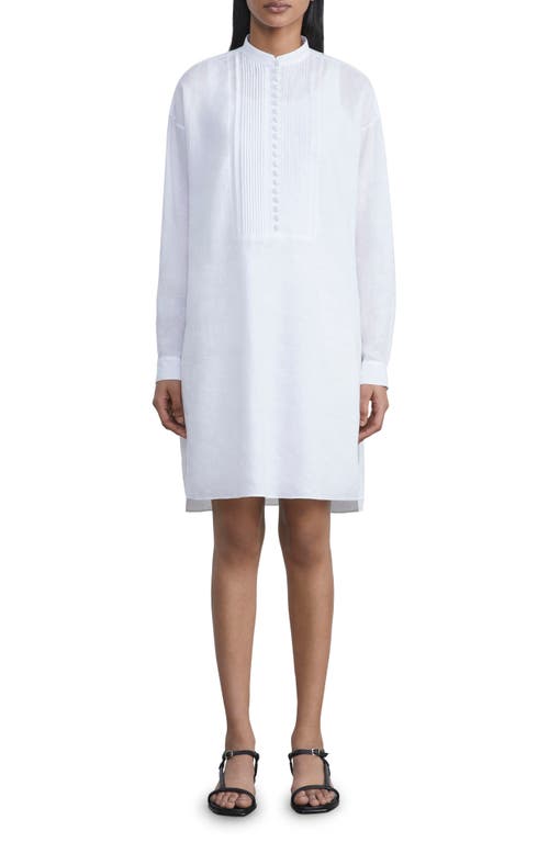 Lafayette 148 New York Pintuck Pleated Oversize Linen Tunic in White