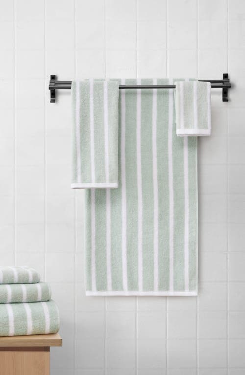Shop Lucky Brand Reversible Stripe 6-piece Assorted Towels In Green/pink