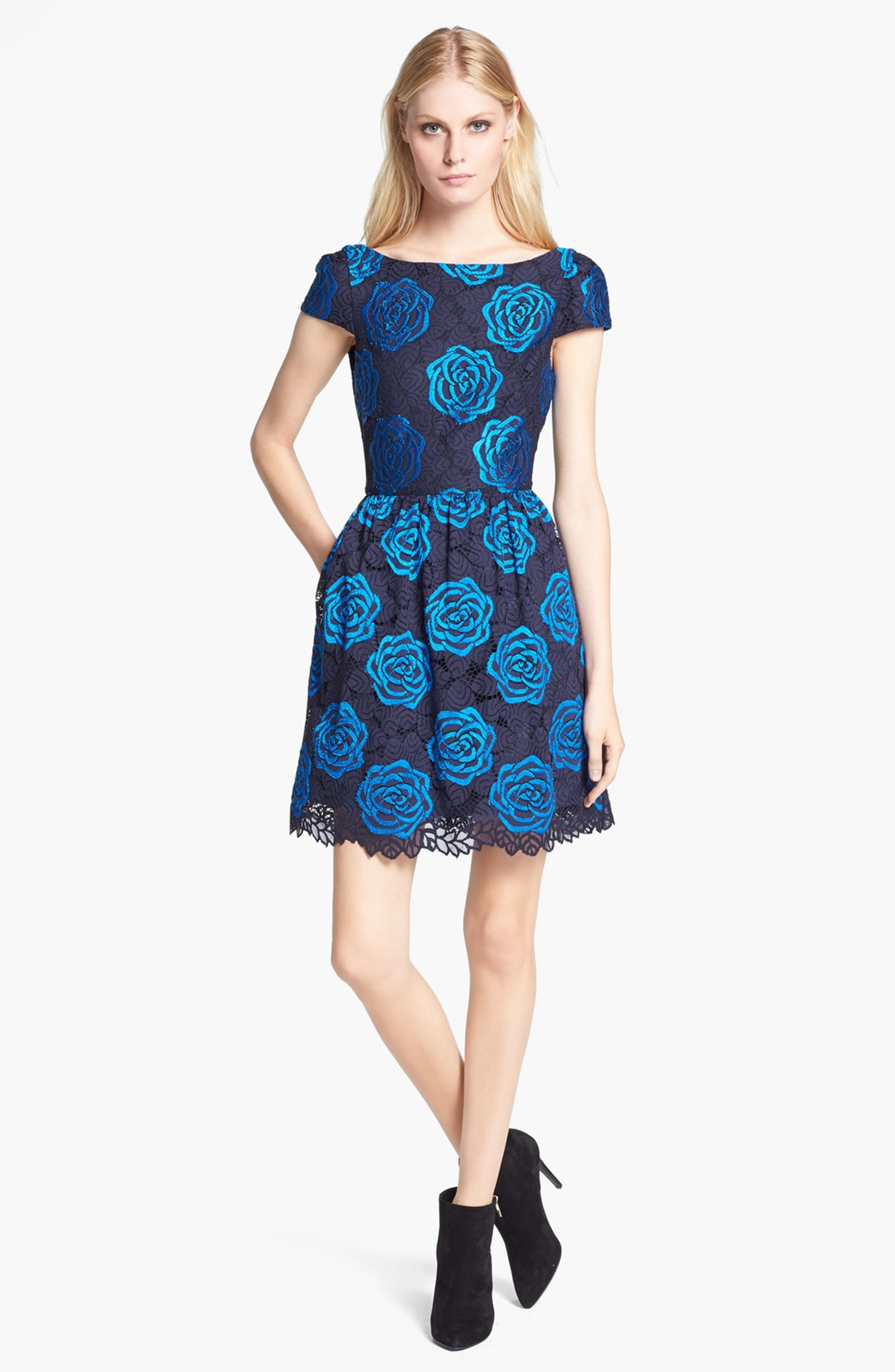 Alice + Olivia 'Nelly' Rose Pattern Dress Nordstrom