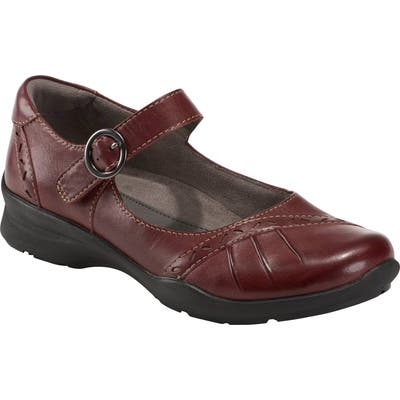 Earth Natural Superior Mary Jane Flat, Burgundy