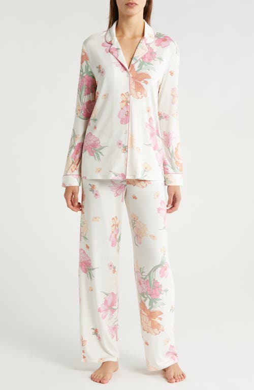 Moonlight Eco Knit Pajamas in Ivory Egret Eloise Floral