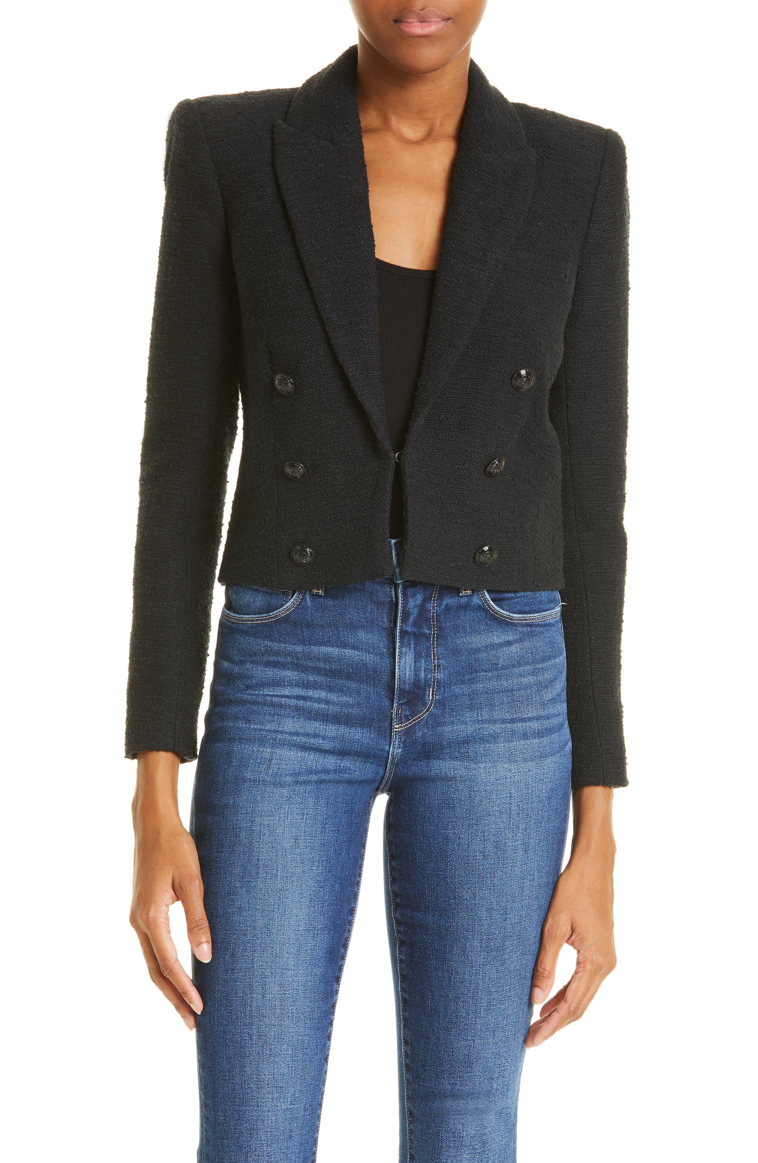L'AGENCE Inez Crop Shoulder Pad Cotton 