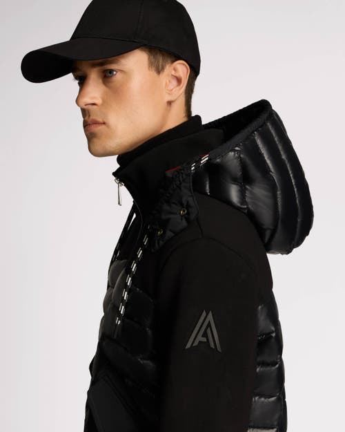 Alpenhaus Nimbus Lightweight Mixed Media Hybrid Bomber Jacket In Black
