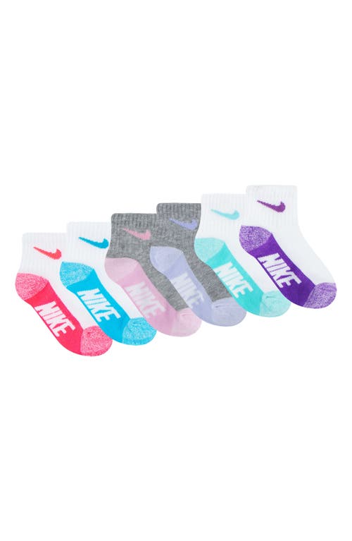 Nike Assorted 6-pack Cotton Blend Socks (baby) In Grey Heather/white