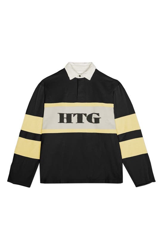 Shop Honor The Gift Oversize Cotton Rugby Polo In Black
