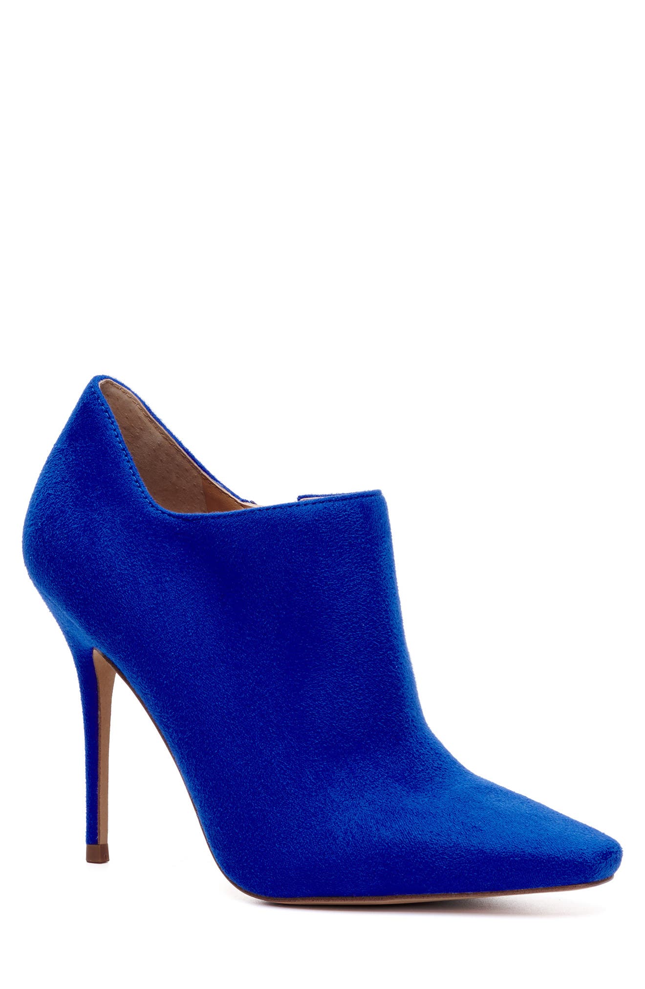 blue suede bootie