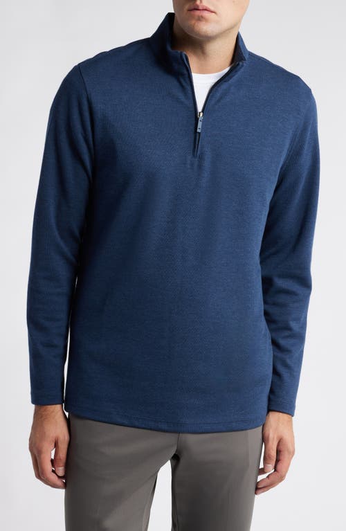 Mizzen+Main KPI Quarter Zip Pullover in Navy Heather 