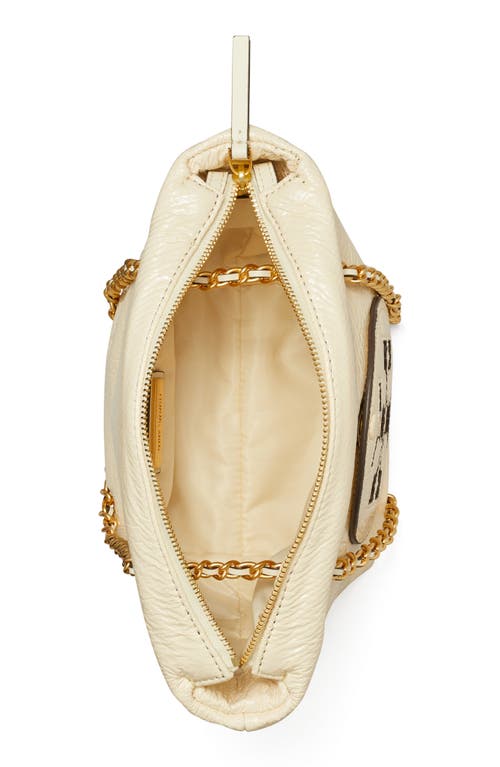 Shop Tory Burch Small Ella Crinkle Chain Convertible Crossbody Bag In Oats