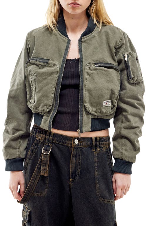 BDG Urban Outfitters Zip Pocket Canvas Bomber Jacket Khaki at Nordstrom,