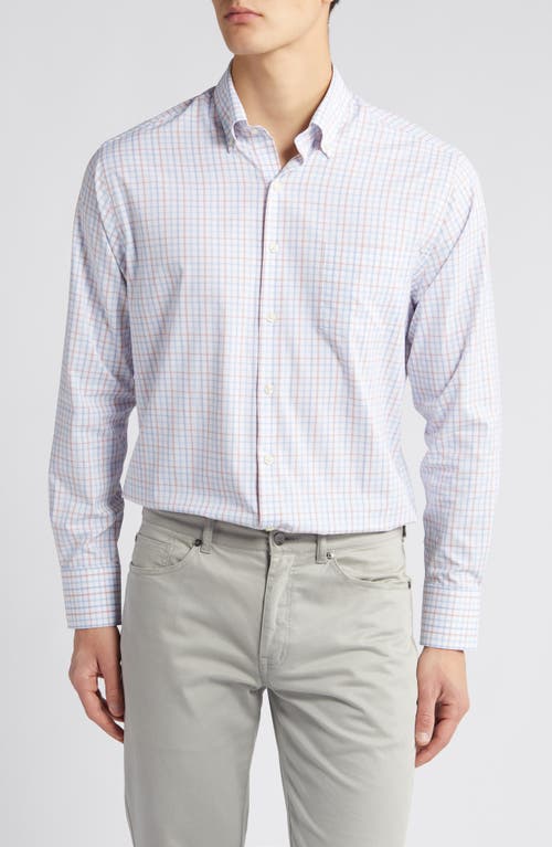 Peter Millar Eastman Check Performance Button-Down Shirt Maritime at Nordstrom,