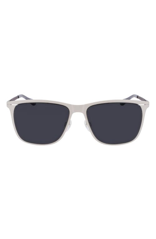 Arrow 55mm Rectangular Sunglasses in Satin Silver/Gunmetal
