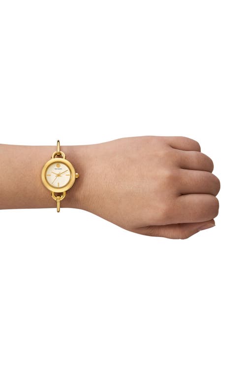 Shop Tory Burch The Kira Clover Bangle Watch Set In Gold