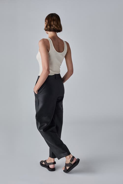Co Cropped Leather Trouser In Black