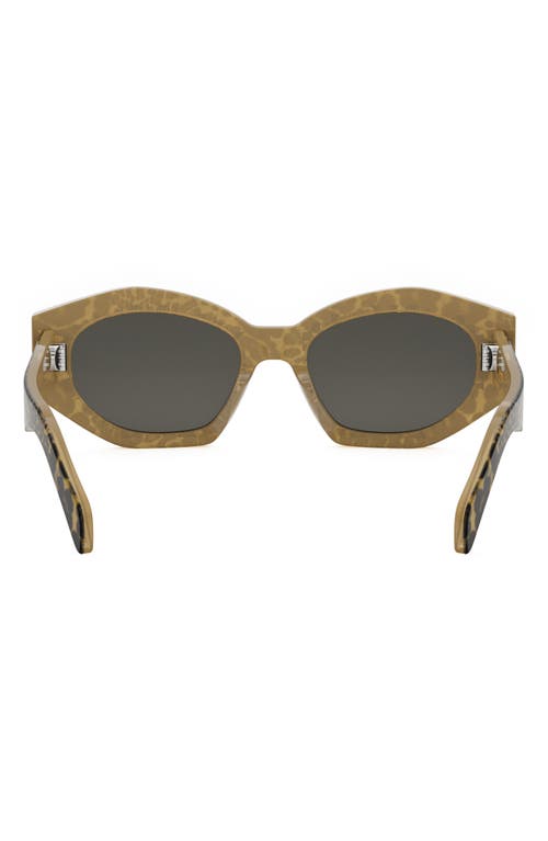 Celine Triomphe 55mm Oval Sunglasses In Light Brown/smoke