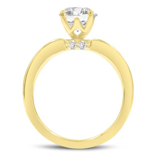 Luvmyjewelry Cassia 14k Yellow Gold Oval Lab Grown Diamond Hidden Halo Engagement Ring In 14k Yellow Gold