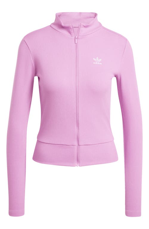Adidas Originals Adidas Trefoil Essentials Rib Track Jacket In Preloved Purple
