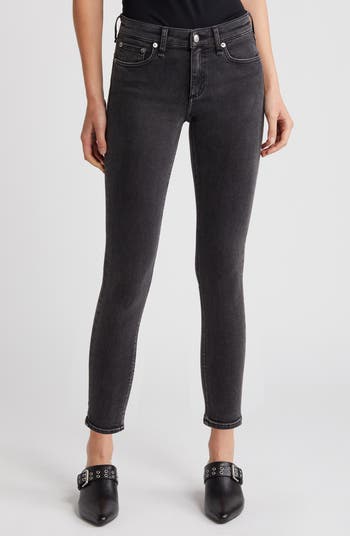 Rag & Bone High-Rise Ankle Skinny Jeans in Washed Black Tux Size outlet 23