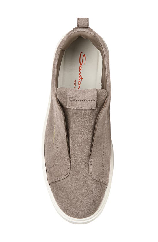 Shop Santoni Victor Slip-on Sneaker In Beige