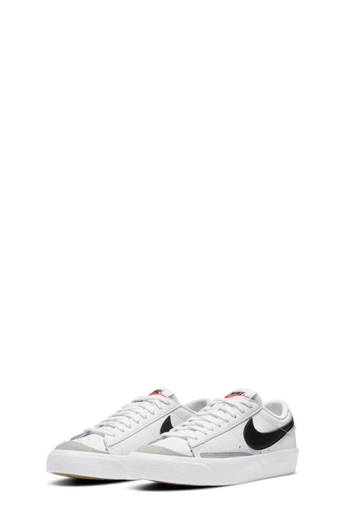Nike Kids' Blazer Low '77 Low Top Sneaker in White/Black/Total Orange