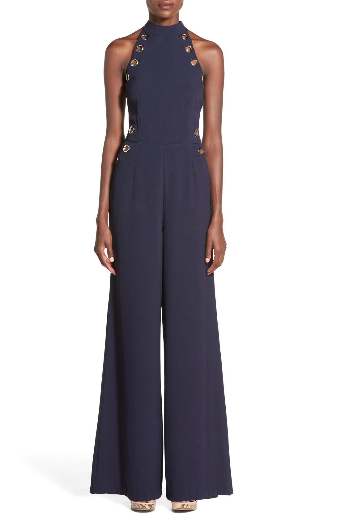 Missguided Grommet Detail High Neck Jumpsuit Nordstrom