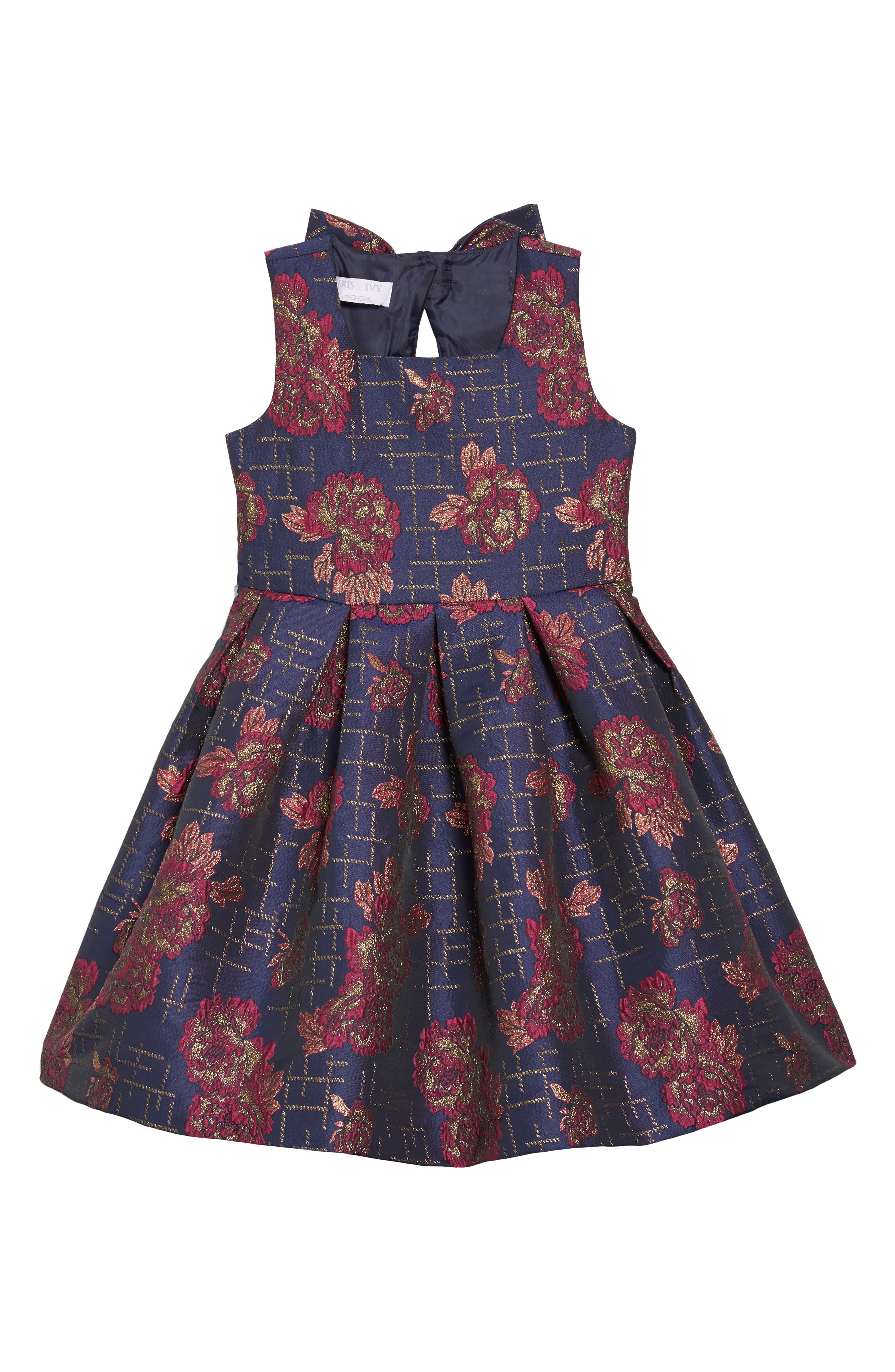 Iris & Ivy Floral Print Bow Back Dress (Toddler Girls, Little Girls ...