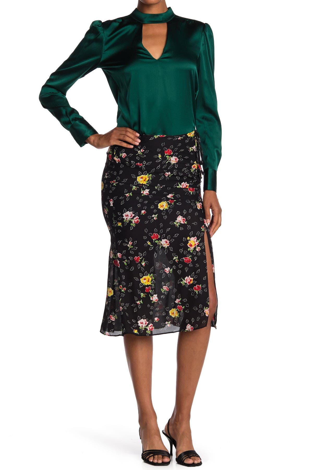 floral midi skirt 100
