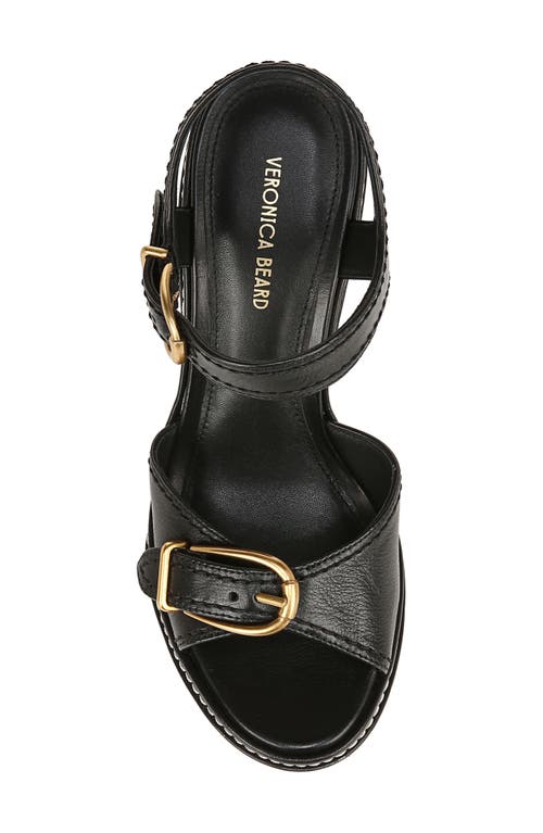Veronica Beard Geraldine Ankle Strap Platform Wedge Sandal In Black