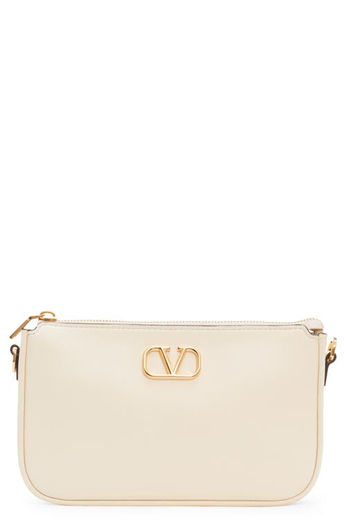 Valentino Garavani Mini VLOGO Leather Shoulder Bag in Ivory at Nordstrom