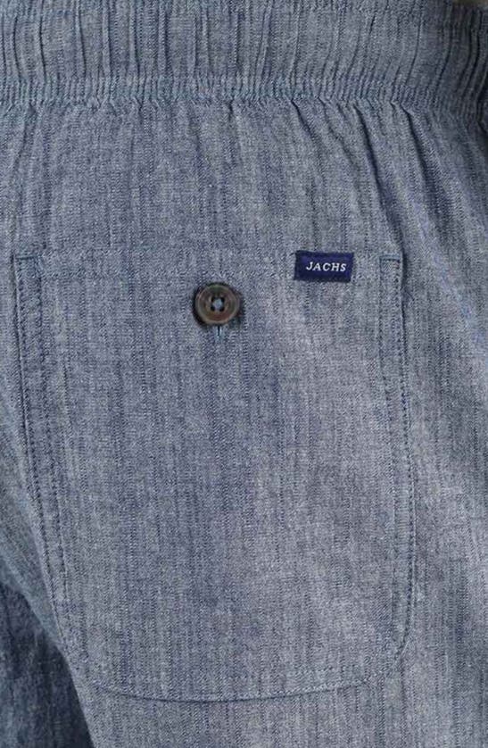 Jachs Stretch Chambray Pull-on Shorts In Indigo