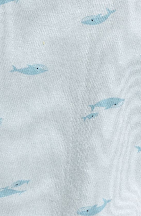 Shop Nordstrom Print Cotton Footie In Blue Drift Whale Friends
