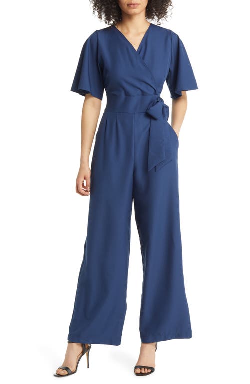 Kiyonna Charisma Wide Leg Crepe Jumpsuit at Nordstrom,