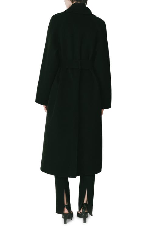 Shop Rue Sophie Grand Scarf Wool Blend Coat In Black