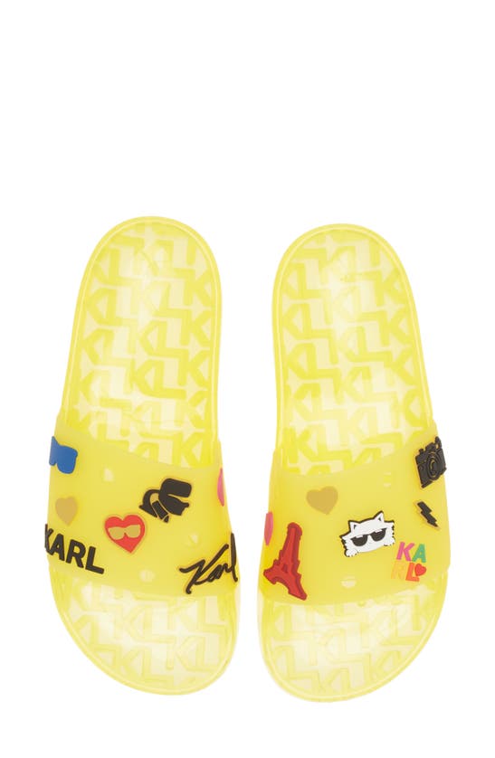 Karl Lagerfeld Thea Jelly Slide Sandal In Yellow