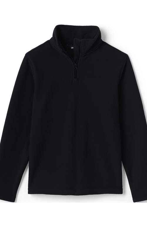 Lands' End School Uniform Kids Lightweight Fleece Quarter Zip Pullover In Black