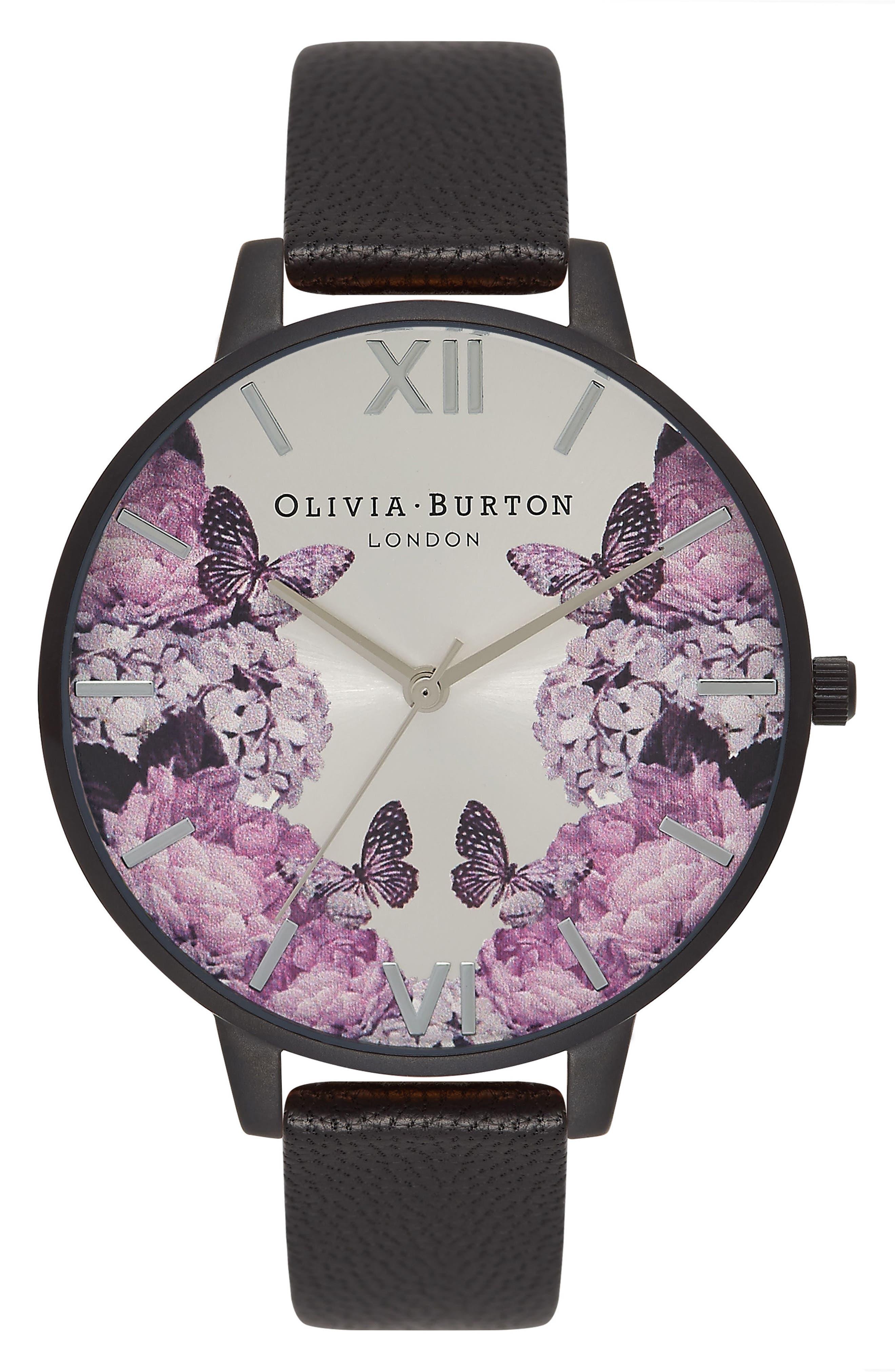Olivia Burton After Dark Leather Strap Watch, 38mm Nordstrom