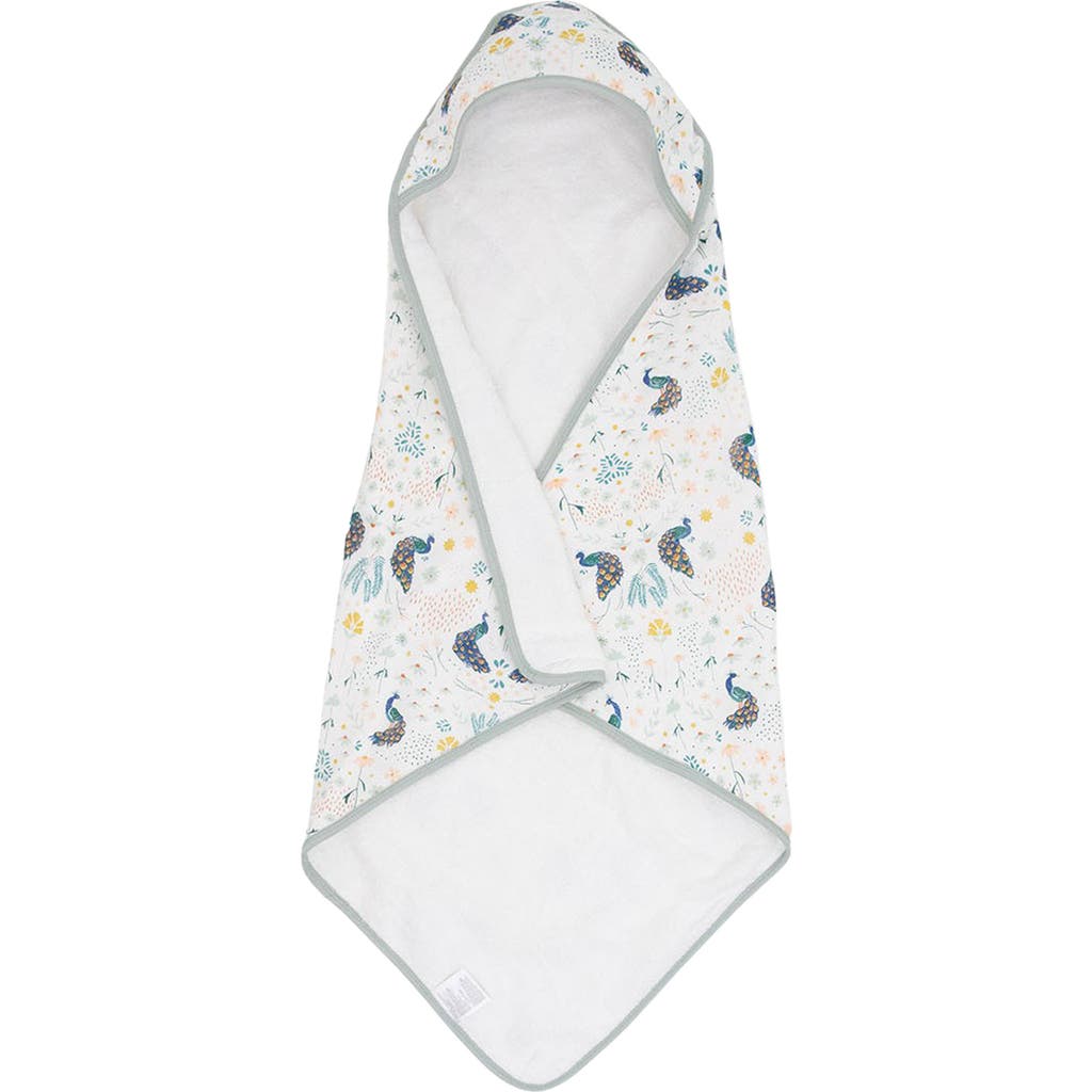 Shop Little Unicorn Cotton Muslin & Terry Hooded Infant Towel In Peacock
