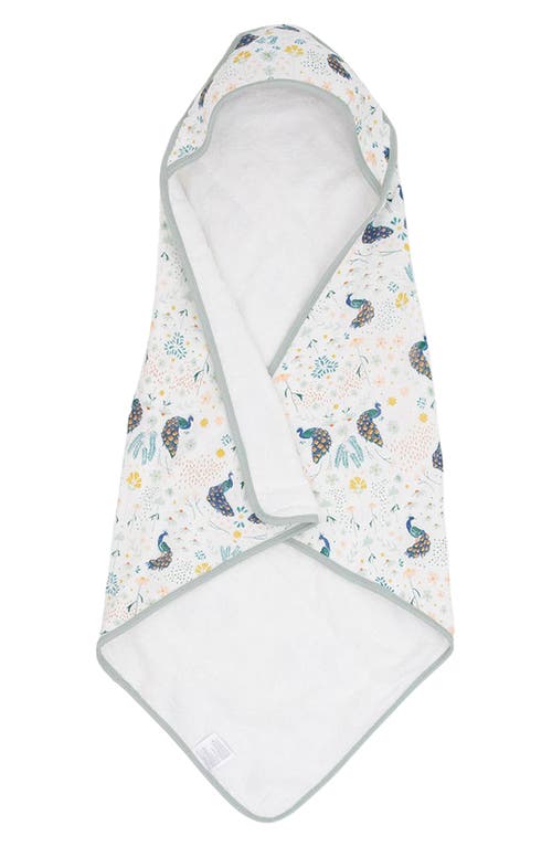 little unicorn Cotton Muslin & Terry Hooded Infant Towel in Peacock at Nordstrom
