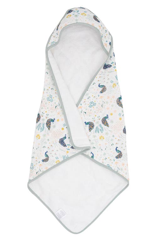 Shop Little Unicorn Cotton Muslin & Terry Hooded Infant Towel In Peacock