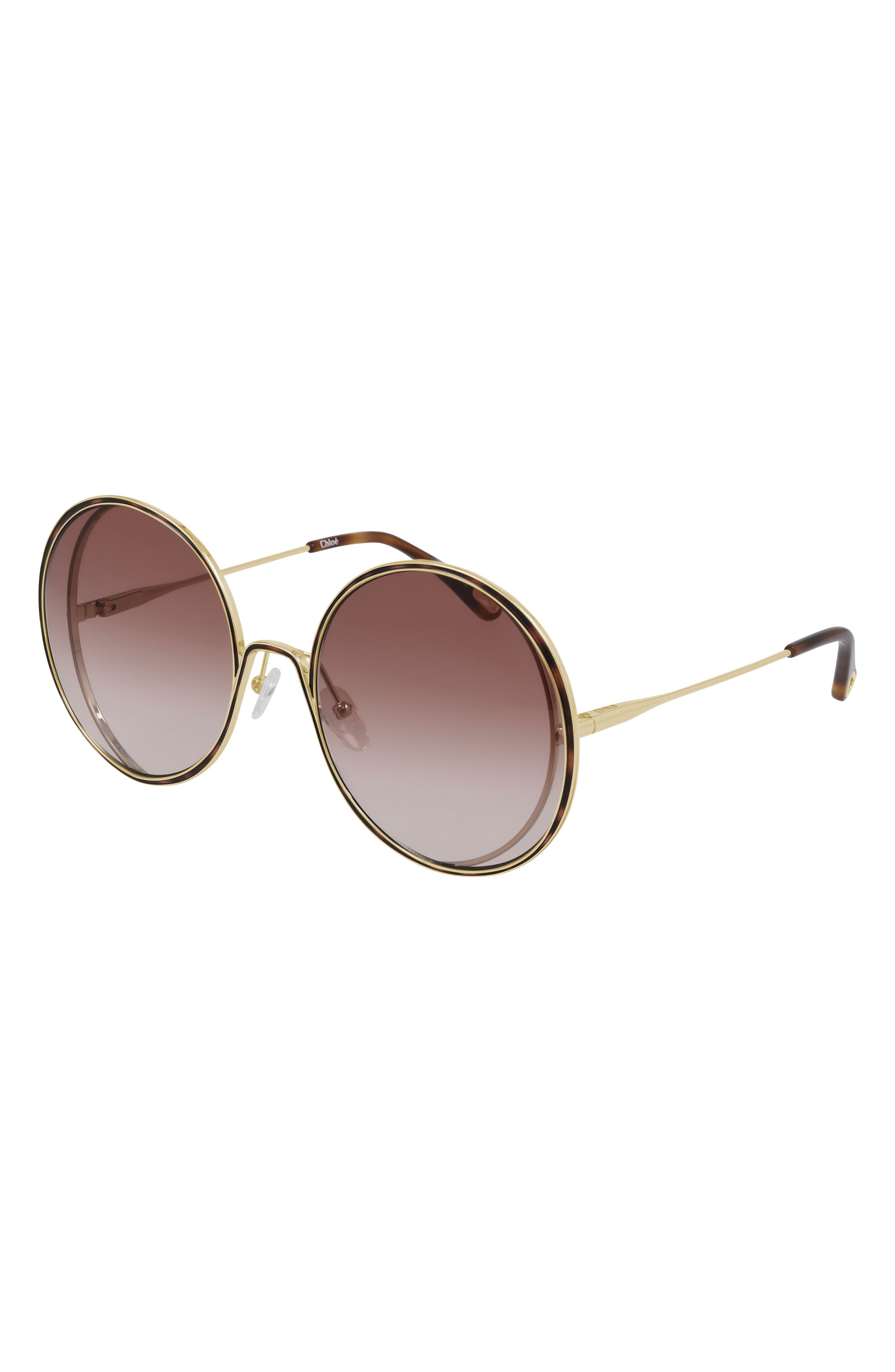 chloe 58mm vented aviator sunglasses