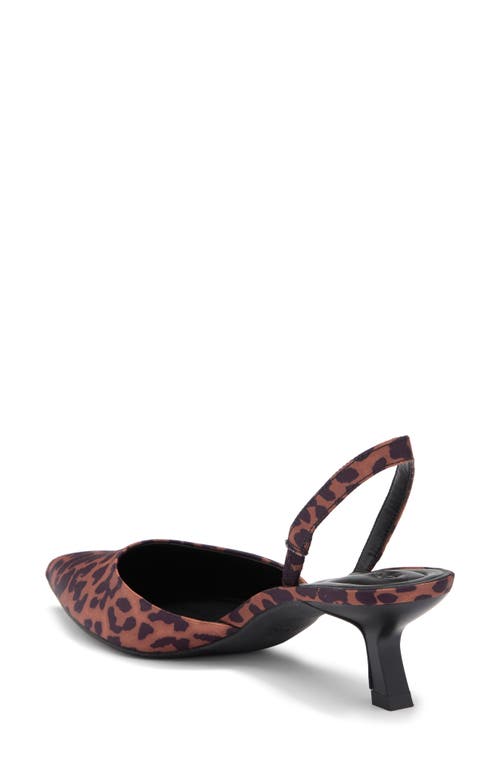 Open Edit Cammie Kitten Heel Slingback Pump In Tan Leopard
