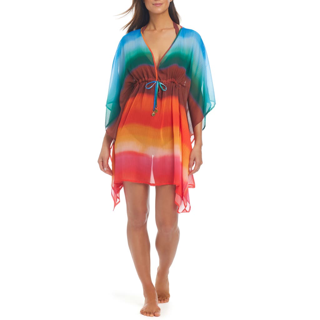 Rod Beattie Ombré Chiffon Caftan in Pink Multi