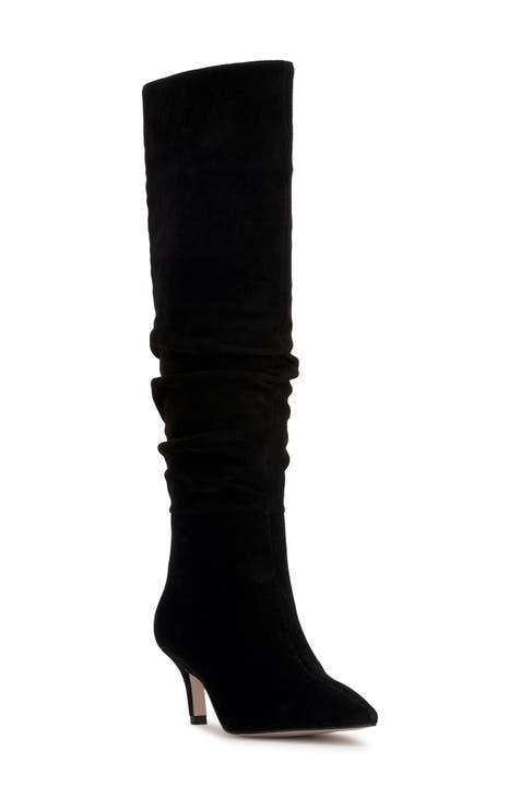 Black scrunch boots best sale