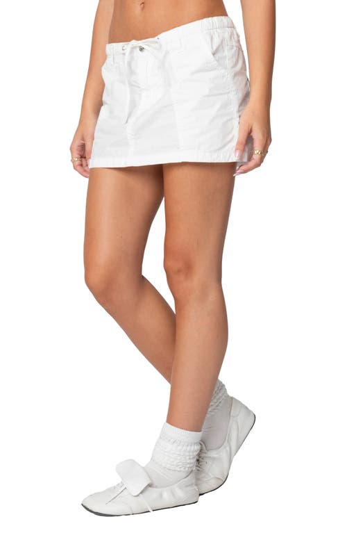 Edikted Crinkle Cotton Miniskirt In White
