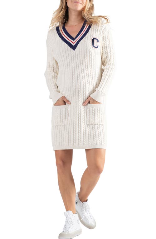 Nautical Maternity/Nursing Sweater Dress in Ivory